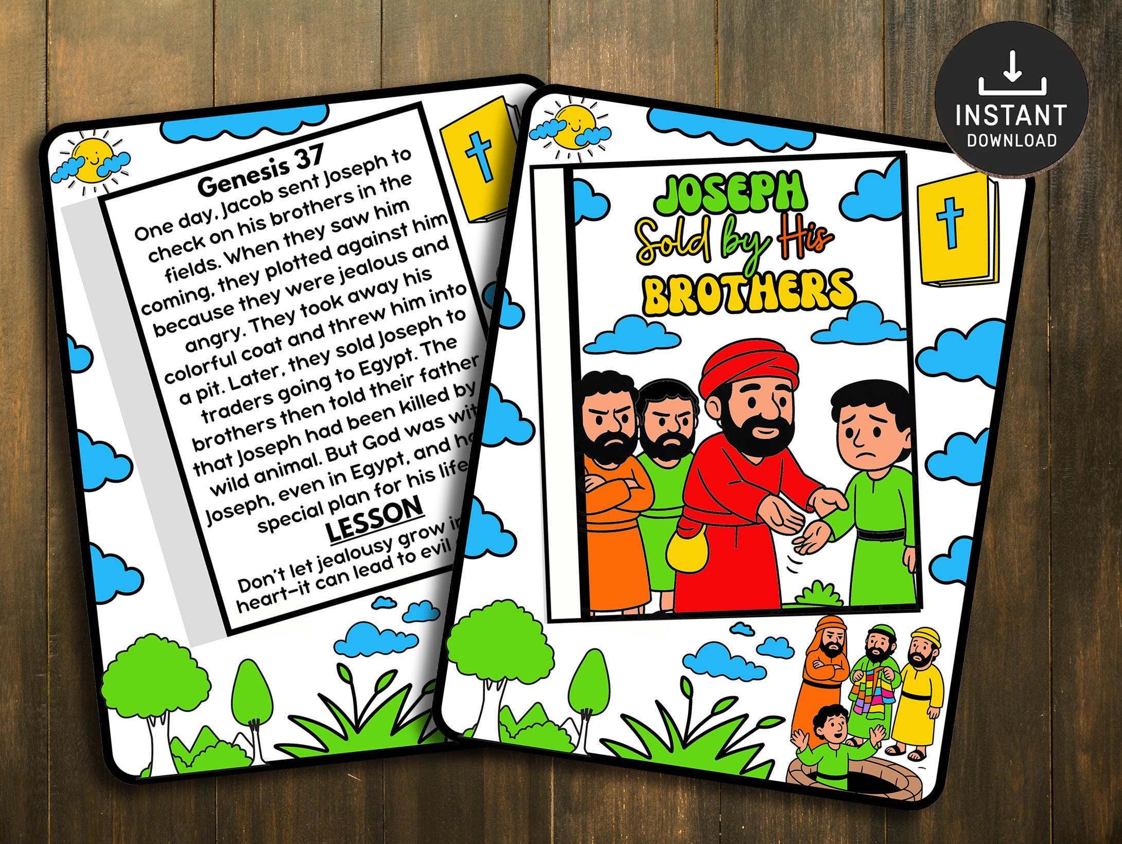 Joseph and His Brothers Bible Craft, Kids Bible Lesson, Sunday School ...