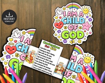 I Am Child of God Paper Hat Craft PDF Bible Coloring Page (digital ...
