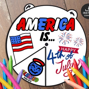 4th July Activity Coloring Wheel, Freedom in Jesus, July 4th Bible Craft, Kids Bible Lesson, Memory Game, Sunday School craft, Bible Lesson