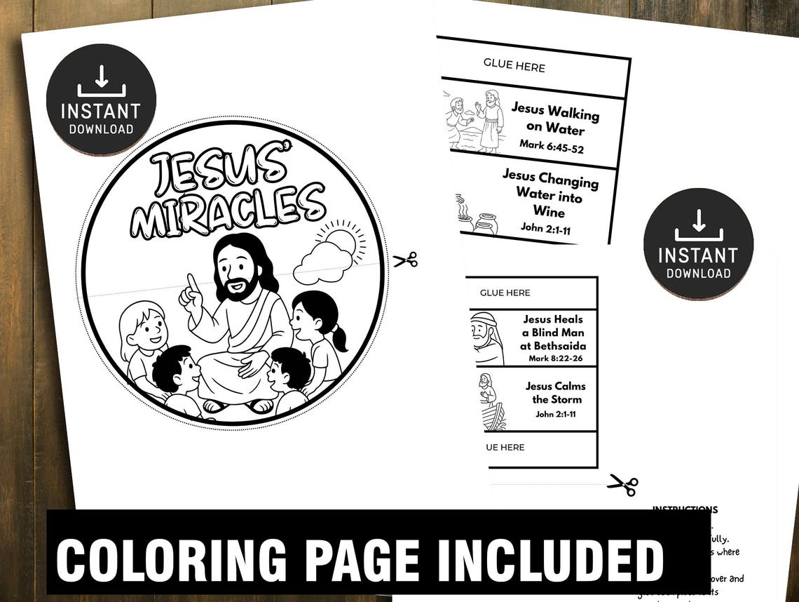 Miracles of Jesus Folding Surprise Bible Craft, Sunday School Craft ...