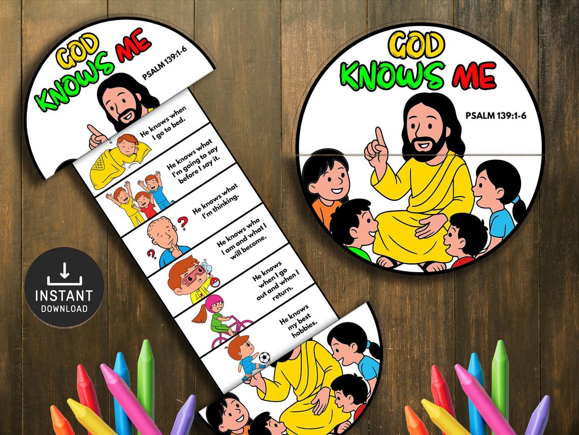 Psalm 139 Bible Story Craft, God Knows Me Activity (digital Download ...