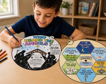 The Shepherds Visit Jesus Coloring Wheel, Bible Detective Adventure, Sunday School, Church Activities