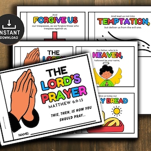 The Lord&#39;s Prayer Mini Book, Bible Activity, Kids Bible Lesson, Memory Game, Sunday School, Sunday Activities, The Lords Prayer Craft