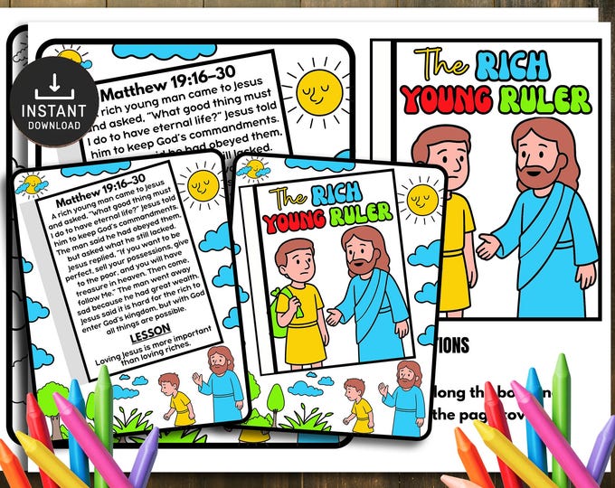 Young Rular Printable Paper Crowns for the Rich Young Ruler Bible Lesson. Colored ...