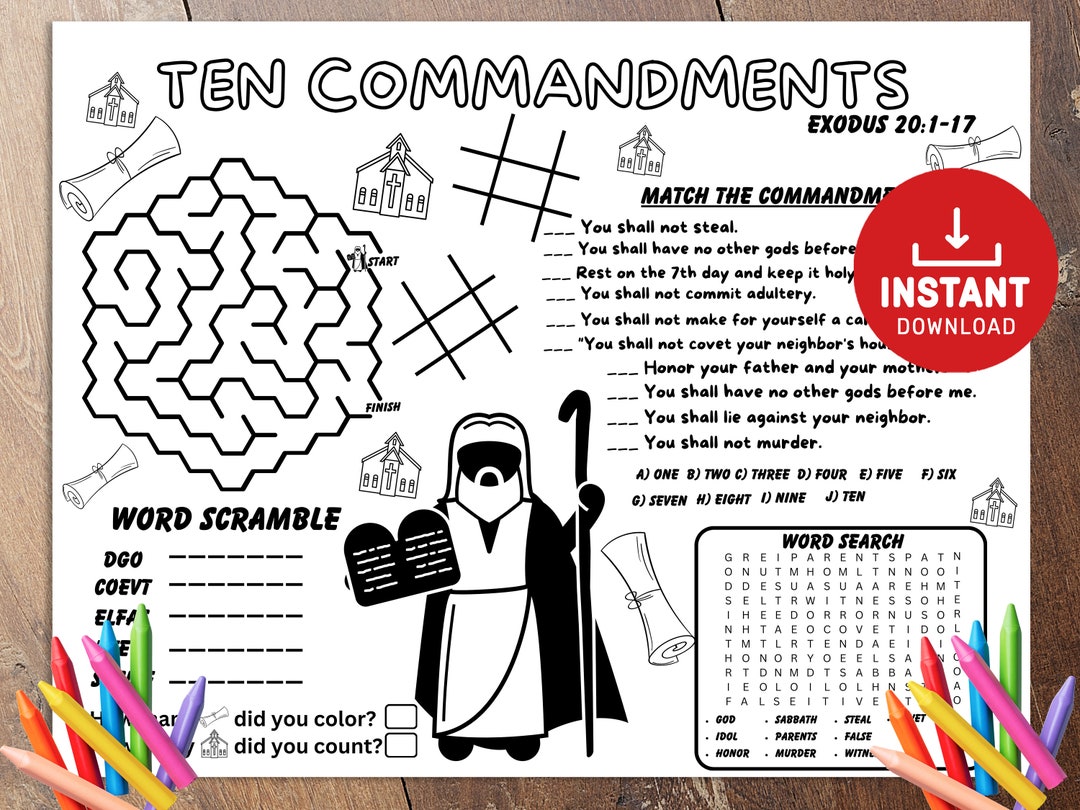 Ten Commandments, Bible Activity, Sunday School Activities, Bible ...