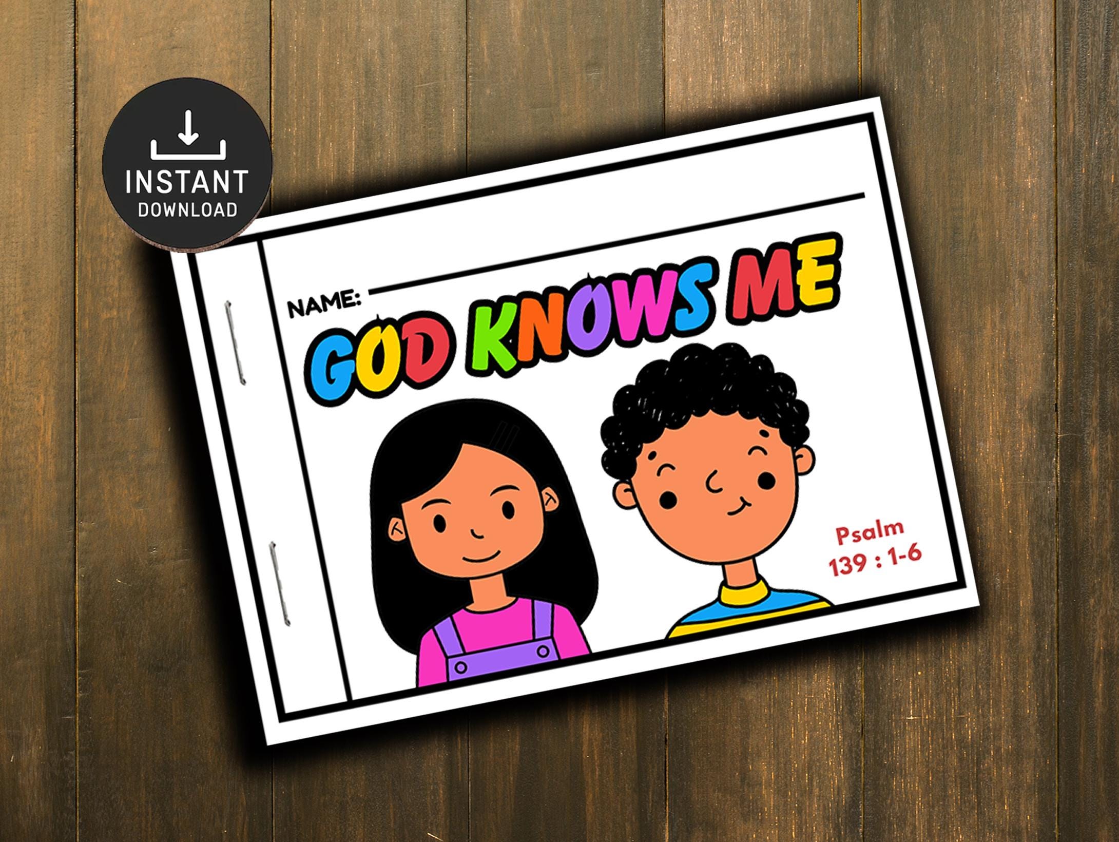 God Knows Me Mini Book, Psalm 139, Bible Story Activity, Bible Lesson ...