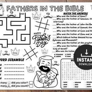 Father&#39;s Day, Bible activity, Sunday School craft, Father&#39;s day Craft, Church Craft for Dad, Bible Dads Activity, Fathers Day Lesson