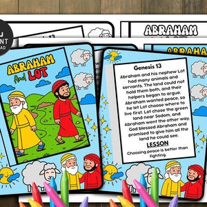 Abraham and Lot Bible Story Mini Book: Sunday School Craft (Digital Download