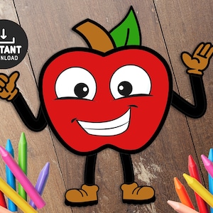 Apple Craft, Apple Aktivitäten, Herbst Aktivität, Back to School Bulletin Board, Apple Vorlage, Muster, Papierhandwerk für Kinder, Papierhandwerk