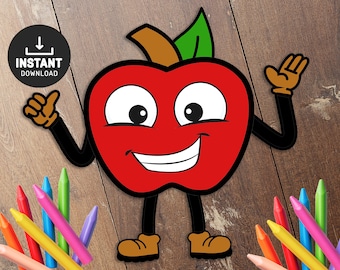 Apple Craft, Apple Activities, Fall Activity, Back to School Bulletin Board, Apple Template, Pattern, Paper crafts for Kids, paper Craft