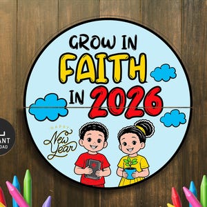 Wachsen Sie im Glauben im Jahr 2026 Falten Überraschung, Neujahr Handwerk, Kinder Bibelstunde, Sonntagsschule, Aktivitäten in der Kirche Bild 5