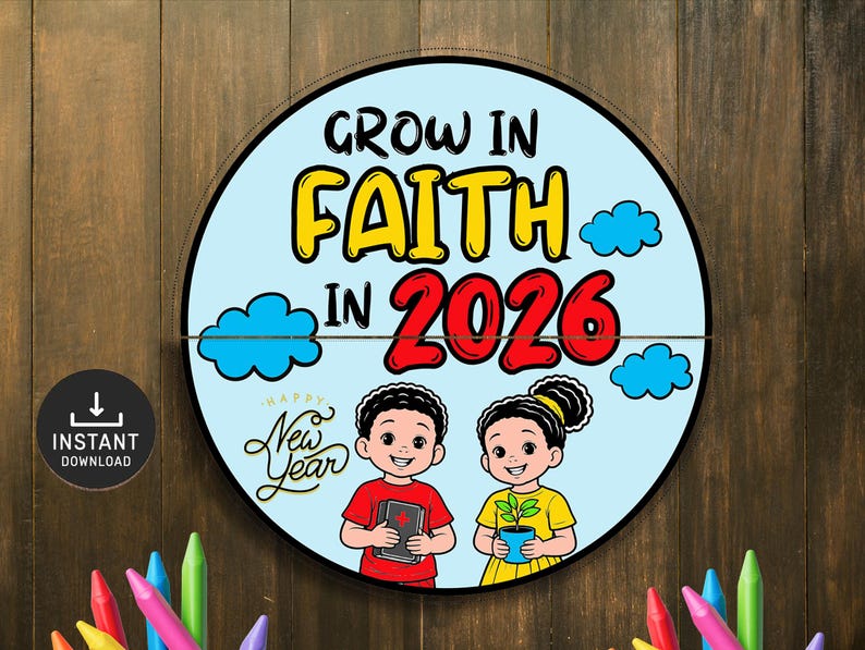 Wachsen Sie im Glauben im Jahr 2026 Falten Überraschung, Neujahr Handwerk, Kinder Bibelstunde, Sonntagsschule, Aktivitäten in der Kirche Bild 5