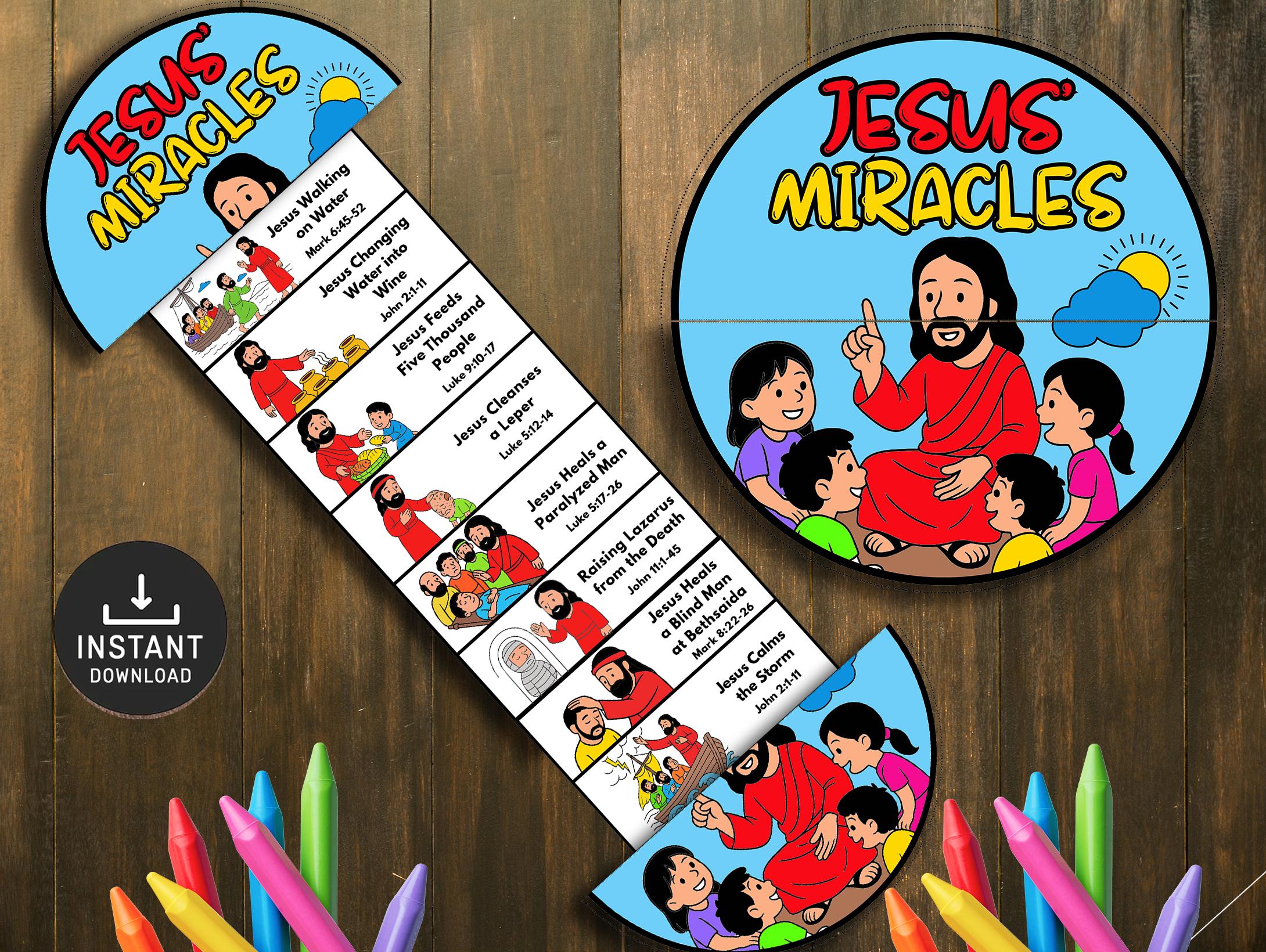 Miracles of Jesus Folding Surprise Bible Craft, Sunday School Craft ...