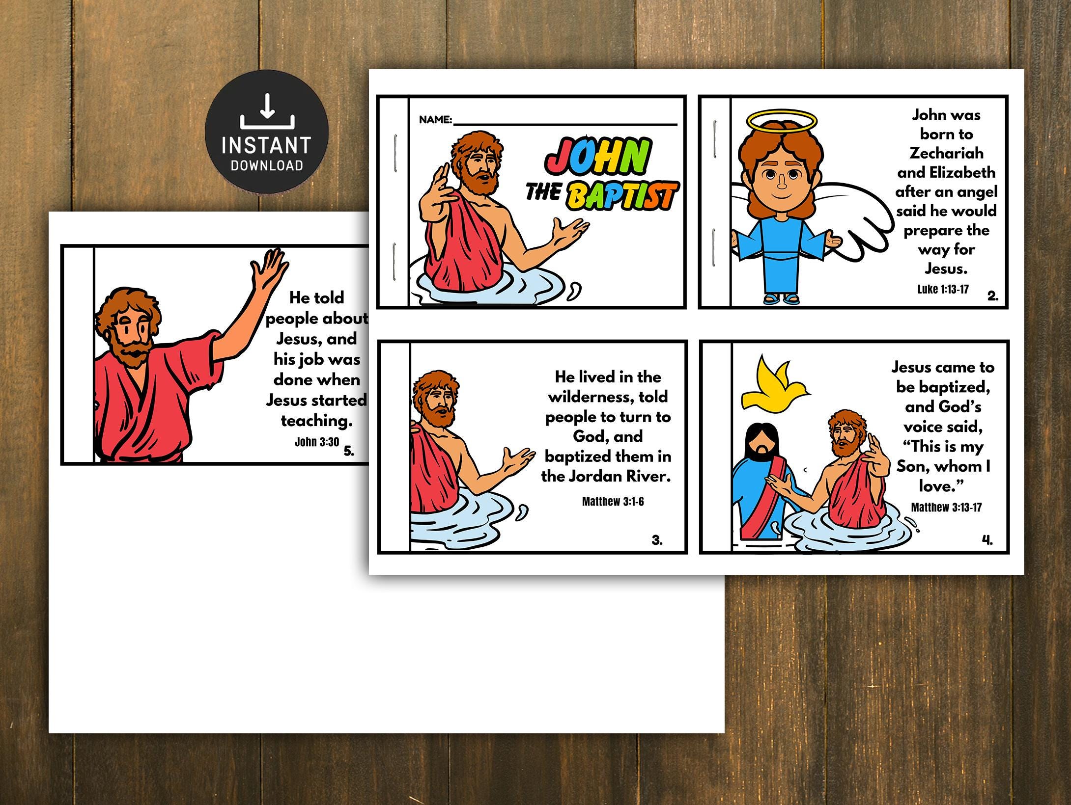 John the Baptist Mini Book, Bible Lesson Kids, Bible Lesson, Memory ...