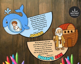 Noah's Ark, Jonah and the Whale Bible Craft for Kids, Sunday School, Church Activities