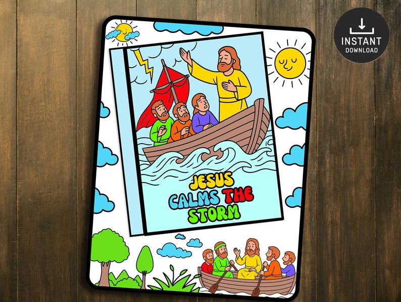 Jesus Calms the Storm Mini Book, Bible Story Activity (digital Download ...