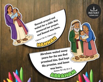 Abraham and Hannah Bible Craft for Kids, Sunday School, Church Activities