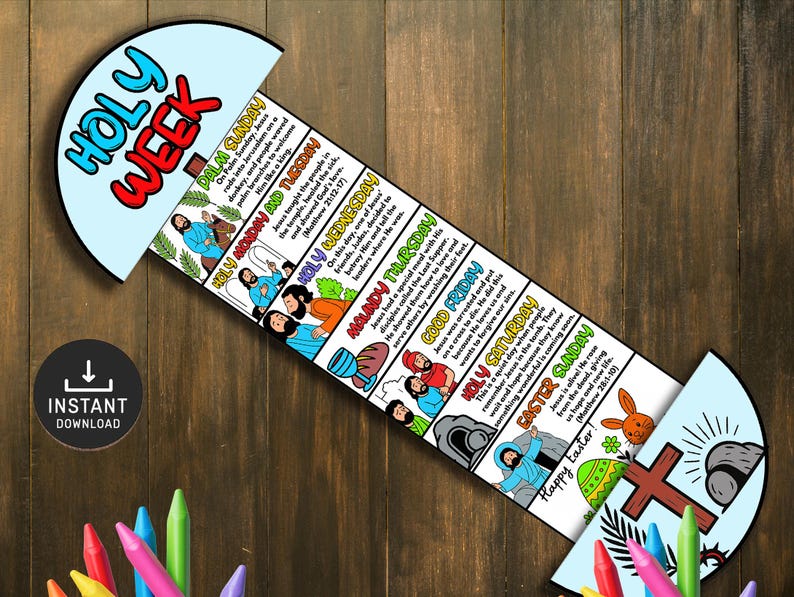 Holy Week Folding Surprise Bible Story Craft, Sunday School Activity - Etsy