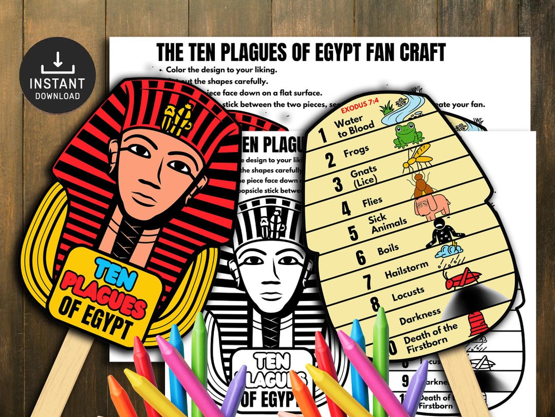Ten Plagues of Egypt Fan Craft, Bible Story Craft for Kids, Sunday ...