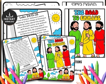 Road to Emmaus Bible Story Craft, Kids Sunday School (Digital Download)