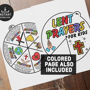 Lent Prayer Coloring Wheel, Lent Activity for Kids, Ash Wednesday Bible ...