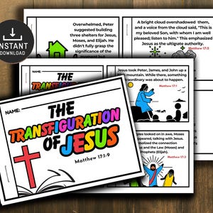 The Transfiguration of Jesus Mini Book, Easter Craft, Bible Lessons, Memory Game, Sunday School, Sunday Activities, Transfiguration Craft