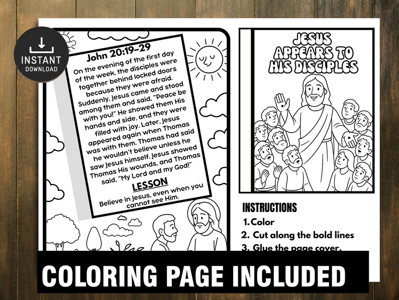 Jesus Appears to His Disciples, Easter Bible Story Mini Book (digital ...