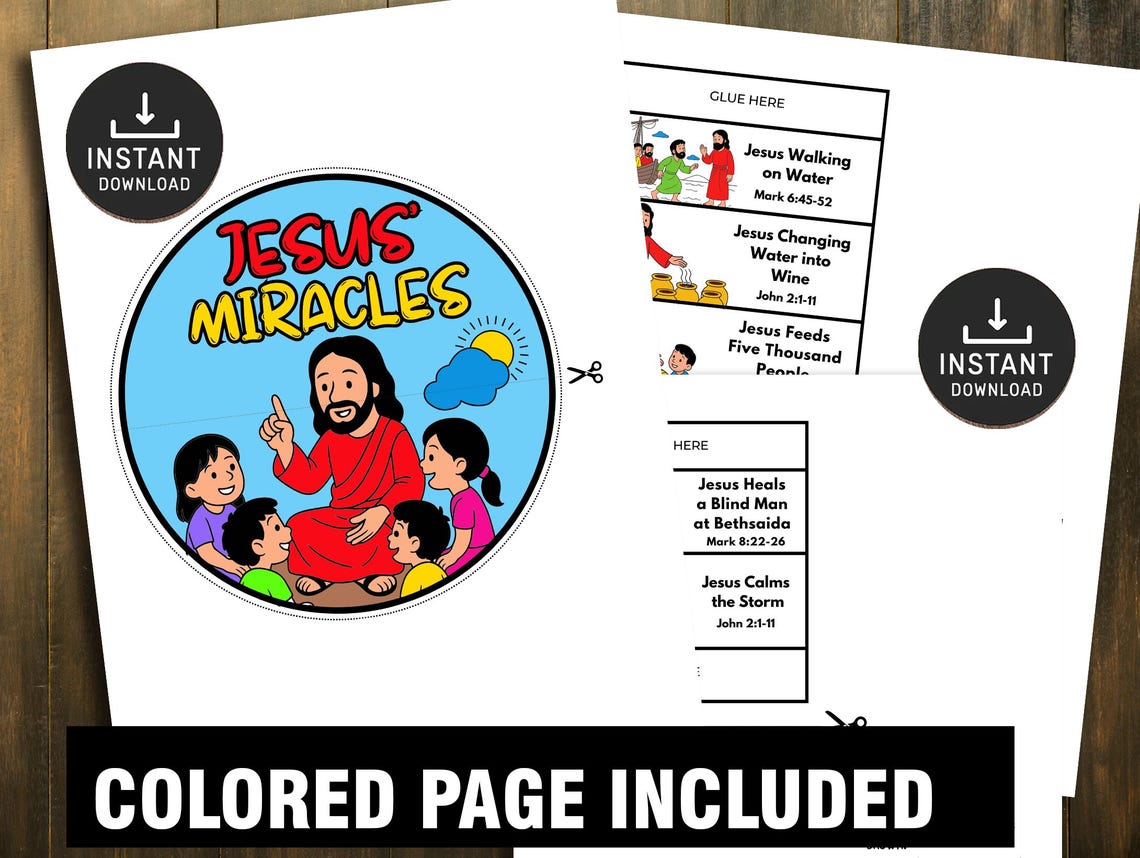Miracles of Jesus Folding Surprise Bible Craft, Sunday School Craft ...