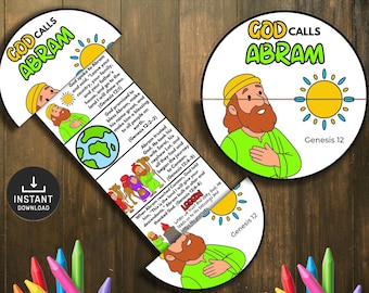 God Calls Abraham Bible Story Craft, Folding Surprise, Sunday School (Digital Download)