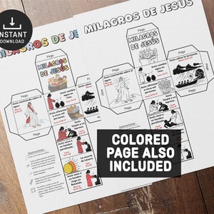 Jesus Miracles Coloring Cube, Printable Bible Verse Activity, Kids ...