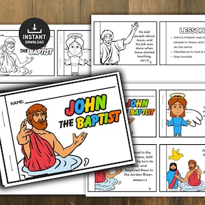 John the Baptist Mini Book, Bible Lesson Kids, Bible Lesson, Memory Game, Sunday School Craft, Church Activity Kids, Bible Craft, Mini Book
