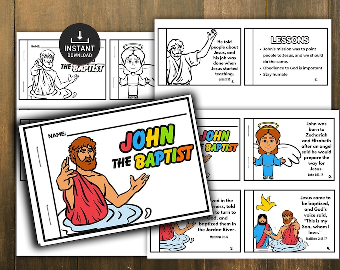 John the Baptist, Bible Story Activity, Mini Book, Sunday School Craft ...