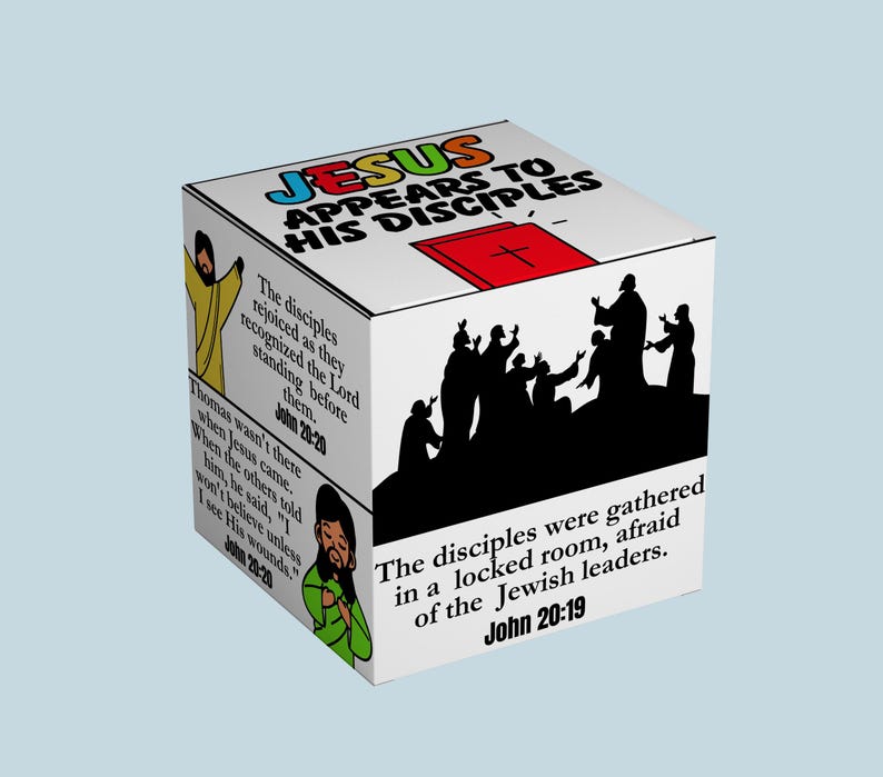 Jesus Appears to His Disciples Coloring Cube, Easter Craft, Bible ...