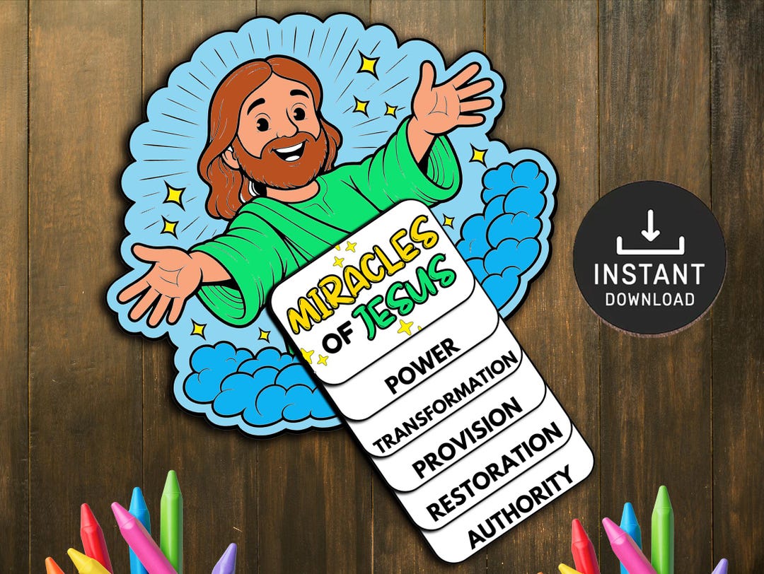 Miracles of Jesus Flipbook Bible Craft for Kids, Sunday School, Church ...