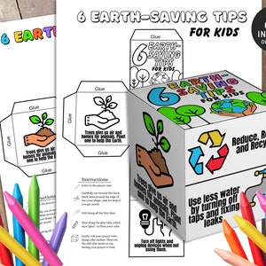 Earth Day Coloring Cube, Earth Day Activity, Earth Day Preschool, Earth Day Coloring, Earth Day for Kids, Earth Day Lesson, Earth Day
