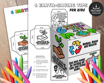 Earth Day Coloring Cube Activity, Preschool Lesson (Digital Download)
