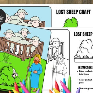 The Lost Sheep Bible Story Craft, Kids Bible Lesson, Memory Game, Sunday School, Christian Activities, The Parable of the Lost Sheep