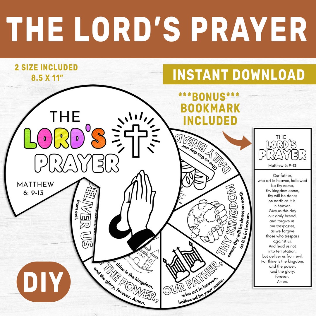 Printable Lords Prayer Wheel for Kid Lord's Bible Verse - Etsy UK