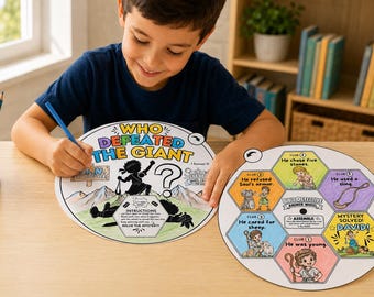 David and Goliath Coloring Wheel, Bible Detective Adventure, Sunday School, Church Activities