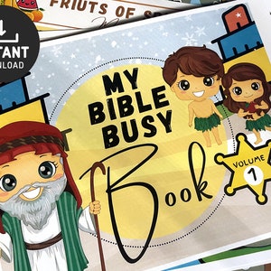 Bible Busy Book, Bible Activity Book, Bible Busy Book, Bible Learning Binder, Tower of Babel, 10 Plagues, Adam and Eve, Days of Creation