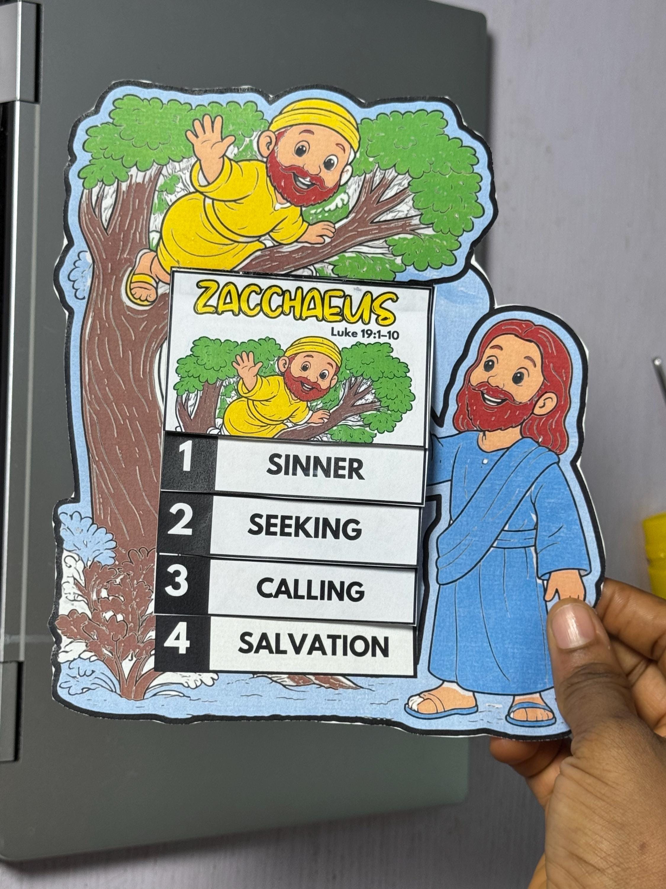 Zacchaeus Flipbook Bible Craft for Kids, Memory Game, Sunday School ...