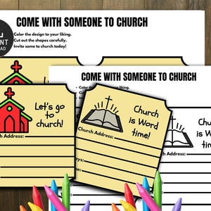 Come with someone to church Craft for Kids, Sunday School Craft, Bible Activity for Kids, Kids Bible Lessons, Sunday Activities, Bible Craft