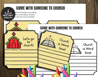 Come with someone to church Craft for Kids, Sunday School Craft, Bible Activity for Kids, Kids Bible Lessons, Sunday Activities, Bible Craft