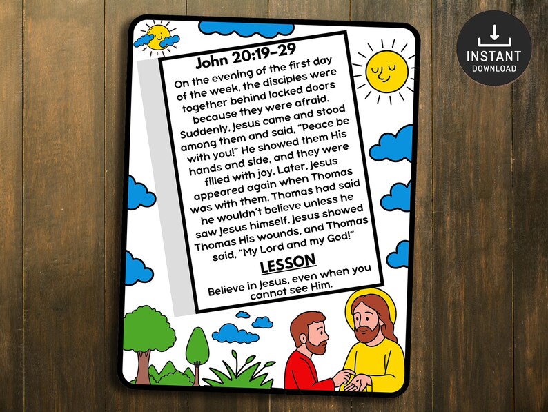 Jesus Appears to His Disciples, Easter Bible Story Mini Book (digital ...