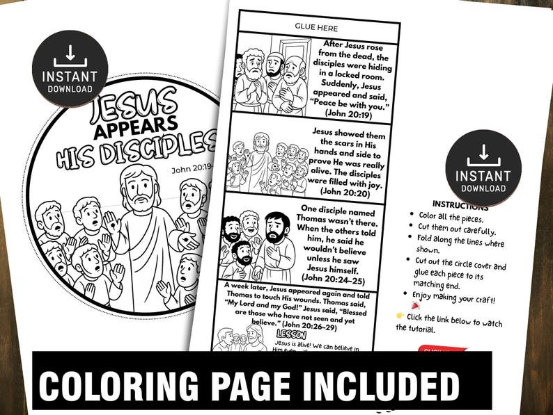 Jesus Appears to His Disciples Folding Surprise Bible Story Craft ...