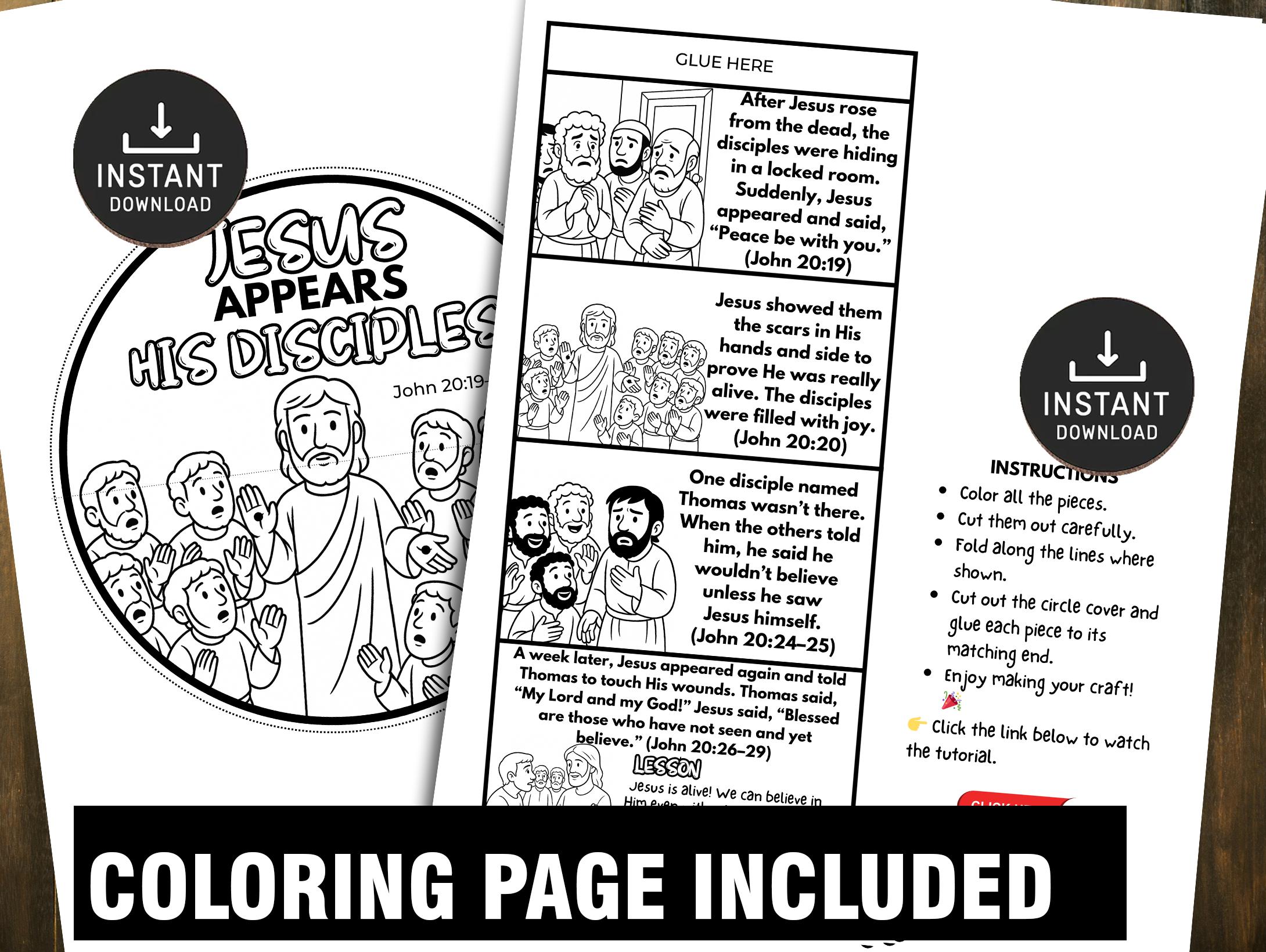 Jesus Appears to His Disciples Folding Surprise Bible Story Craft ...