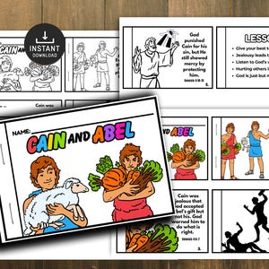 Cain and Abel Mini Book, Bible Lesson Kids, Bible Lesson, Memory Game, Sunday School Craft, Church Activity Kids, Bible Craft, Mini Book