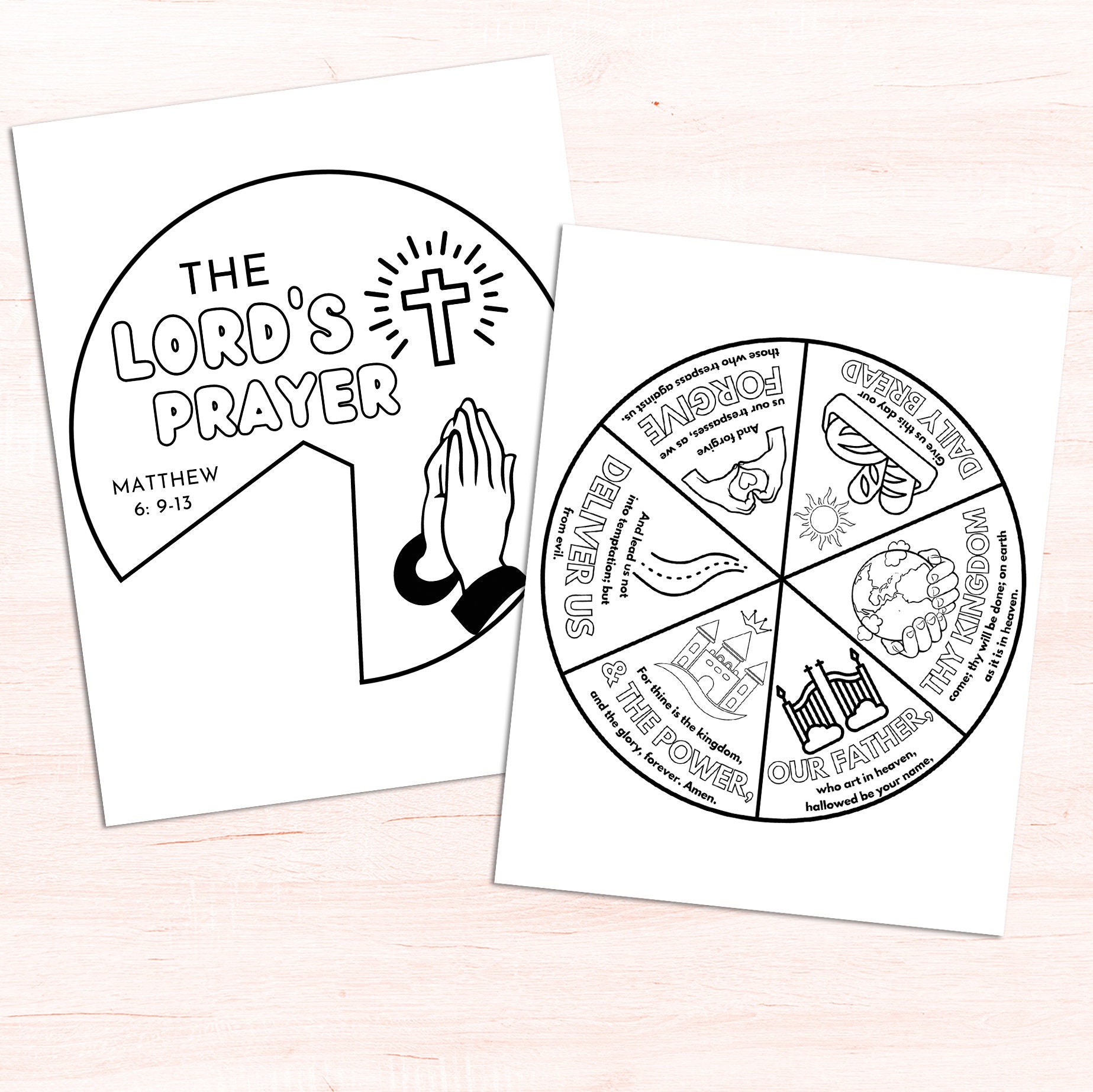 Printable Lords Prayer Wheel for Kid Lord's Bible Verse - Etsy UK