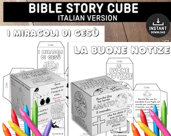 Coloring Cube, Bible Activity, Gospel, Kids Bible Lesson, Sunday School, The Good News John 3:16, Miracles of Jesus, Coloring Wheel