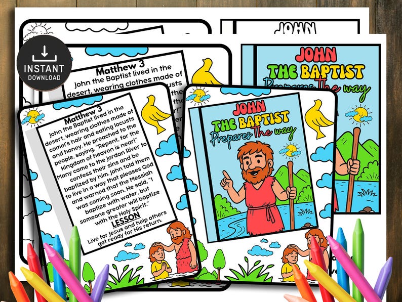 John the Baptist Mini Book, Bible Story Craft (digital Download) - Etsy